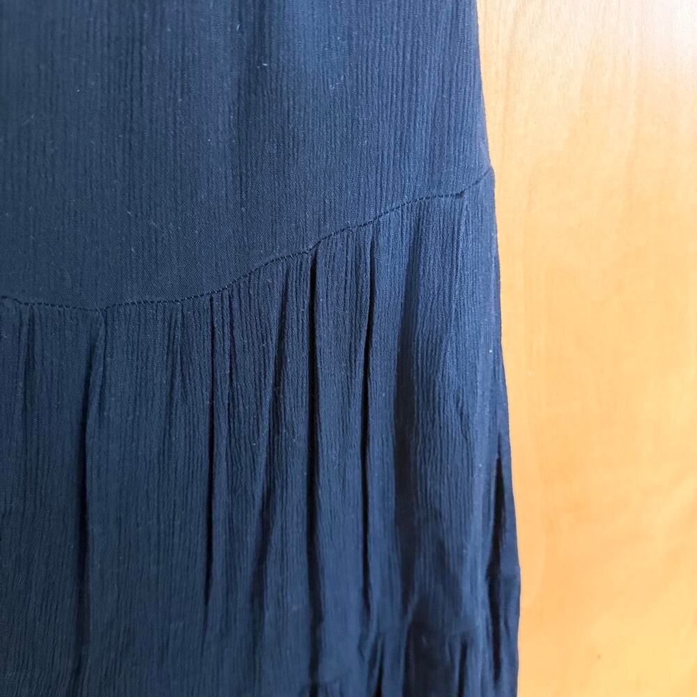 Black midi dress lightweight tiered